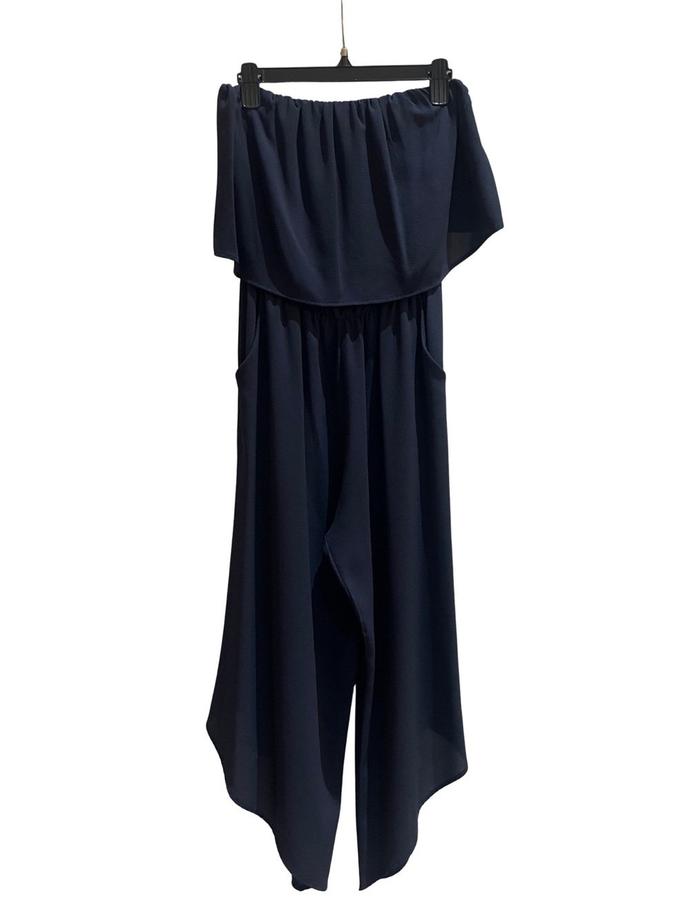 Vici Navy Strapless Wide-Leg Jumpsuit